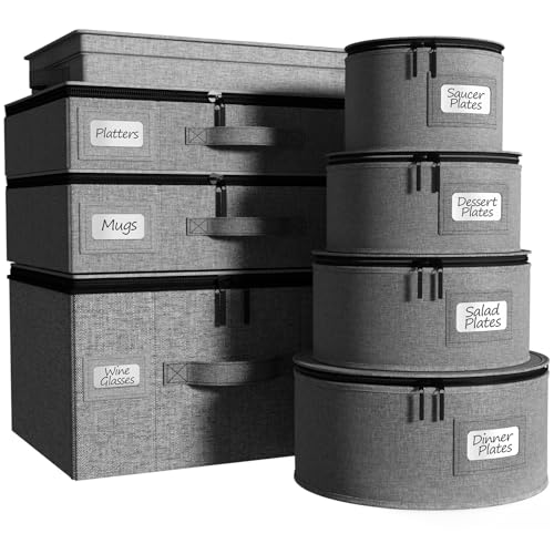 China Storage Containers (Gray / 8 Piece Dinnerware Set)