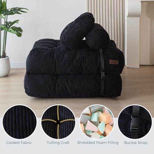 Folding Sofa Bed (Black / Single)