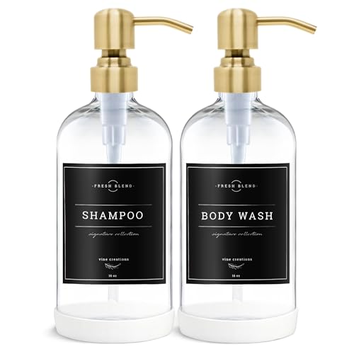 Clear Glass Soap Dispenser (Clear Bottle / Brushed Gold Pump)