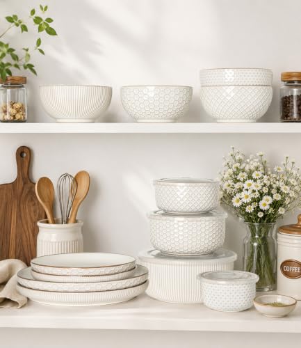 Ceramic Mixing Bowls Set of 4 (Off White 2 / Set of 4)