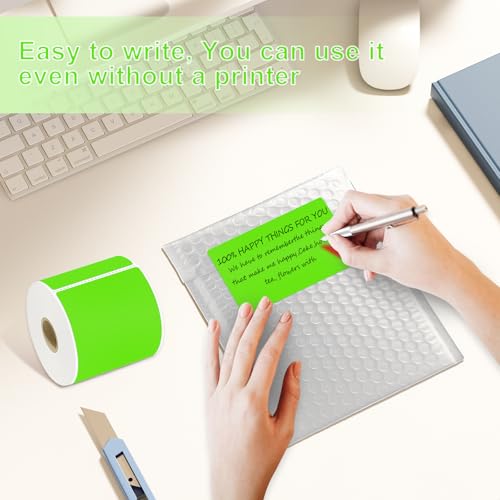 3 X 5 Inch Rectangle Sticker Moving Labels for Boxes (Light Green)