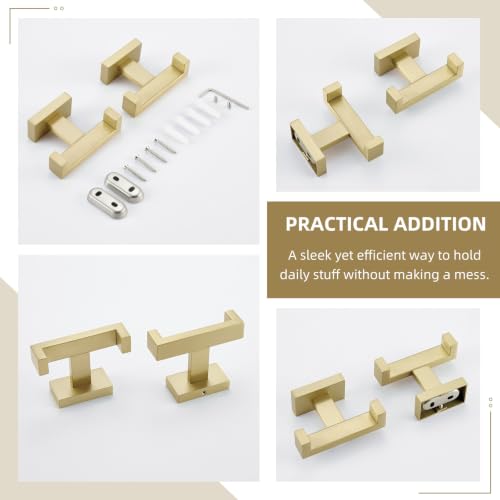 Double Towel Hook Brushed Gold (2 Pack / Brushed Gold)