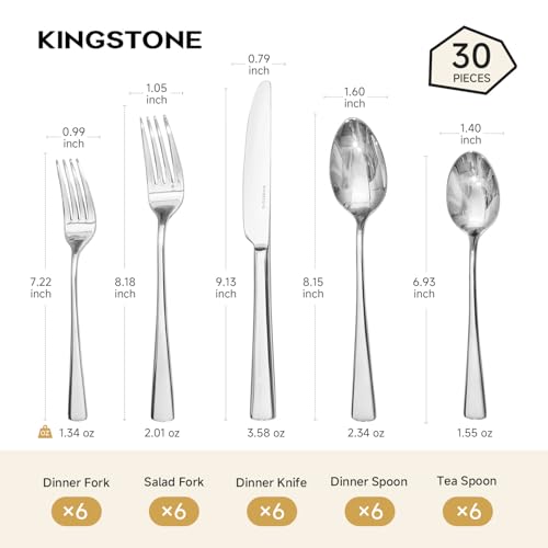 18 10 Flatware set for 6 (Silver / 30-Piece)