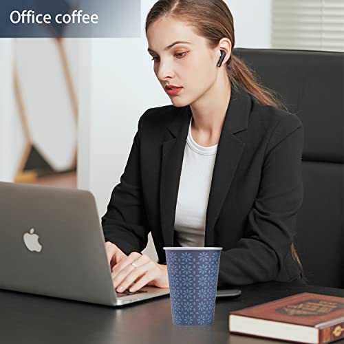 300 Pack Paper Cups 8 oz Bulk Disposable Coffee Cups Navy Floral (Navy / 8 oz-300)
