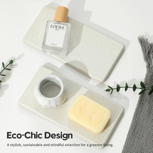 2PCS 7"x3.5" Water Absorbing Bathroom Sink Vanity Trays (2 Pack - Pearl Gray / 7" x 3.5")