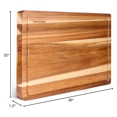 30 x 22 Inch Extra Large Acacia Wooden Cutting Board for Kitchen (30"L x 22"W)