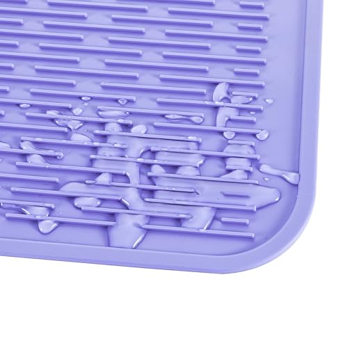 Silicone Dish Drying Mat for Multiple Usage (Light Purple / 28"L x 18"W)