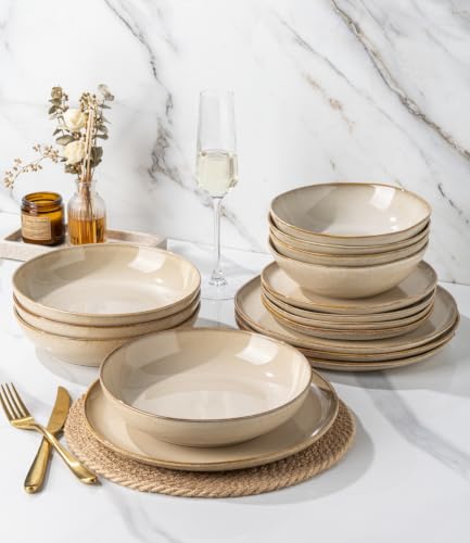 8.5’’ Ceramic Pasta Bowls Set of 4 (Set of 4 / Otameal)