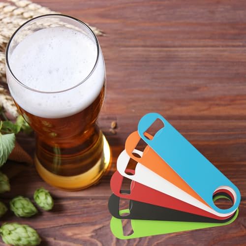 24 Pack Flat Bottle Opener 7 Inch (Black+White+Green+Blue+Orange+Red / Flat)
