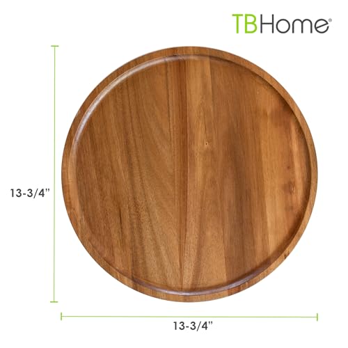 Acacia Wood Lazy Susan Organizer Kitchen Turntable for Cabinet (13.75" Lazy Susan)