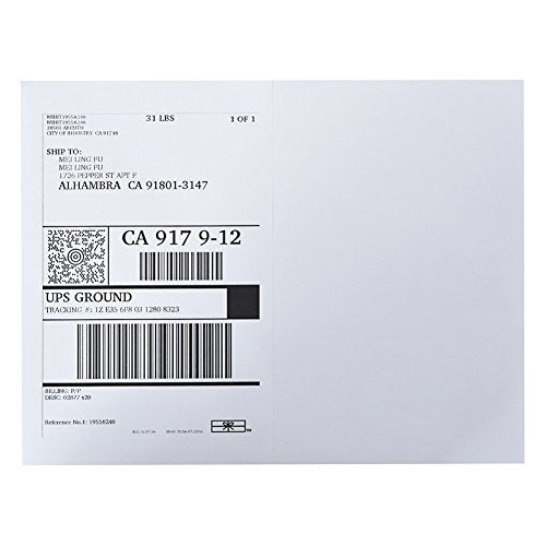 Half Sheet Self Adhesive Shipping Labels for Laser & Inkjet Printers White Blank (8-1/2"×5-1/2" (2-UP) / 5000 Sheets)