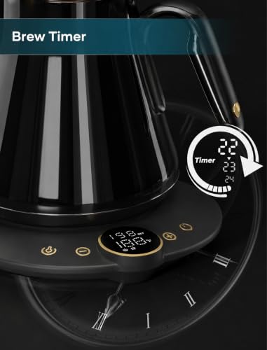 Gooseneck Electric Kettle with ±1℉ Temperature Control 0.9 Liter (Soulages Black)