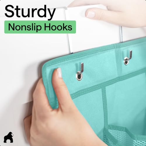 Over the Door Shoe Organizer (Turquoise / 24 Pockets/4 Hooks)