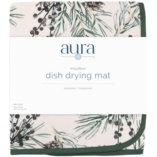 Dish Drying Mat (Green Pinecones / 18" x 24")