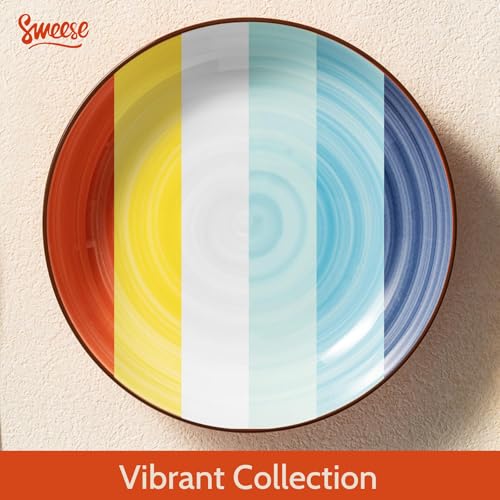 6 Pack Ceramic Pasta Bowls (Multicolor)
