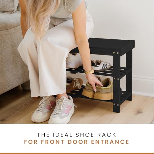 Bamboo Shoe Rack (Black)