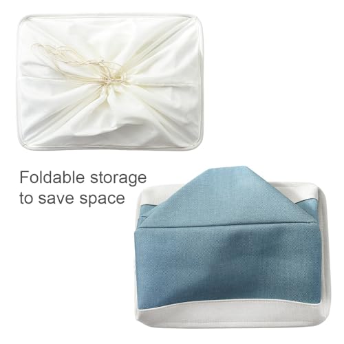 Storage Baskets for Organizing (White And Green / 3PCS/X Large -17.7Lx13.8Wx9.8H)