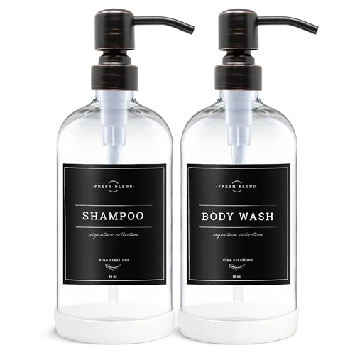 Clear Glass Soap Dispenser (Clear Bottle / Round Oil Rubbed Bronze Pump)