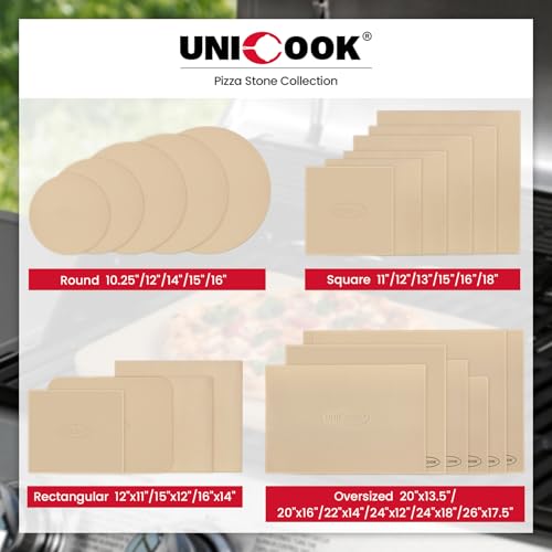 2PCS Pizza Stones for Oven Grill (12" x 12" (2 Pack))