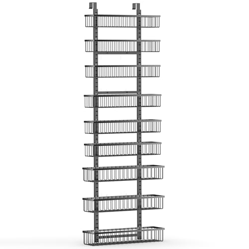9 Tier Over The Door Pantry Organizer (Black / 9-Tier)