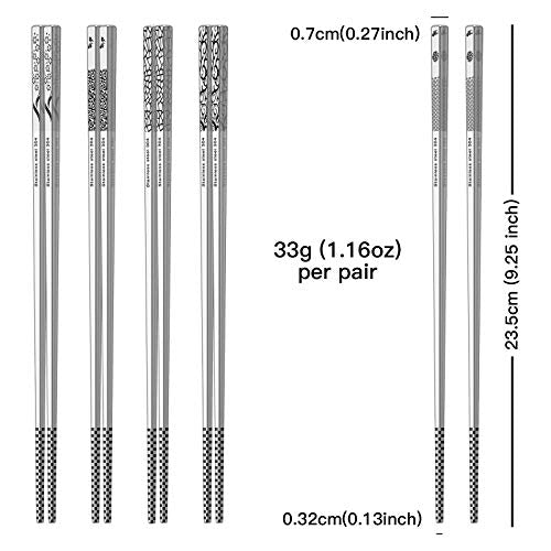 Metal Chopsticks Reusable 18 (Silver)