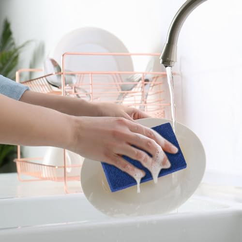 100 Pcs Heavy Duty Scouring Pads Bulk for Kitchen Dish