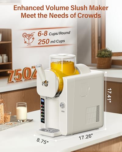 Slush Machine & Ice Cream Maker Machine 2 (75OZ 2-IN-1 - White)