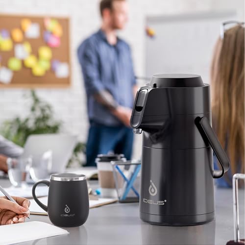 Thermal Coffee Carafe 68oz (Elegant Black / 74.4 Ounces)