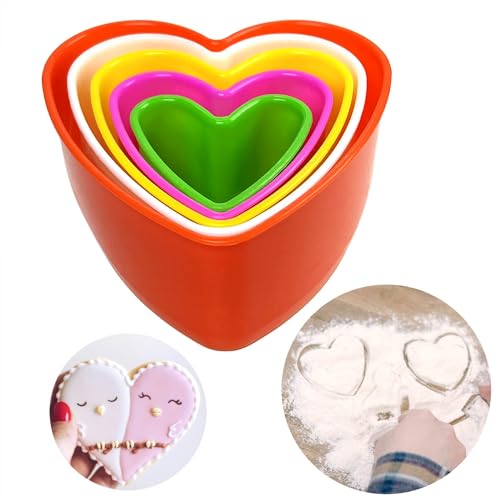 Cookie Biscuit Cutter Set (Heart Shaped, 5 Pack)