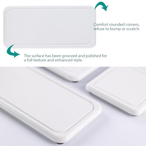 2Pcs Water Absorbent Diatomite Coasters Bathroom Sink Stone Trays (White / 8.3" x 3.9")
