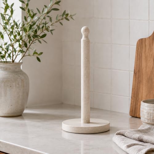 Beige Marble Paper Towel Holder Countertop (Moleanos Beige)