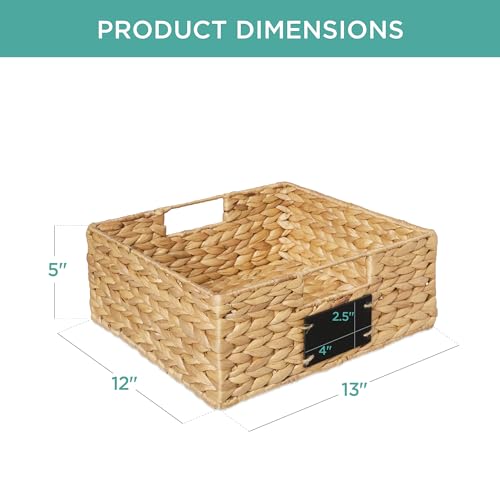 Set of 4 13x12in Water Hyacinth Pantry Baskets (13x12x5in / Natural)