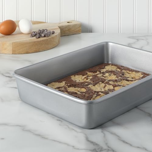 Gallen 13 x 9 Inch Rectangular Nonstick Carbon Steel Cake and Baking Pan (Silver / 13" Cake Pan)