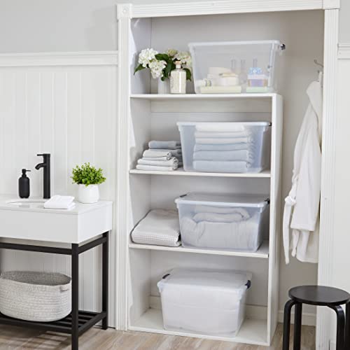 Cleverstore 71 Qt Clear Storage Bins with Lids (71 Qt - 4 Pack)