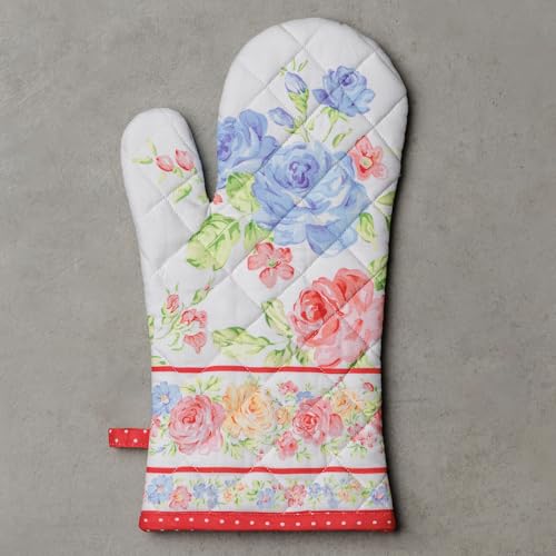 Maison d'Hermine Oven Gloves 100% Cotton Oven Mitt (006 - Vintage Floral / 7.5" x 13" (Oven Mitt))