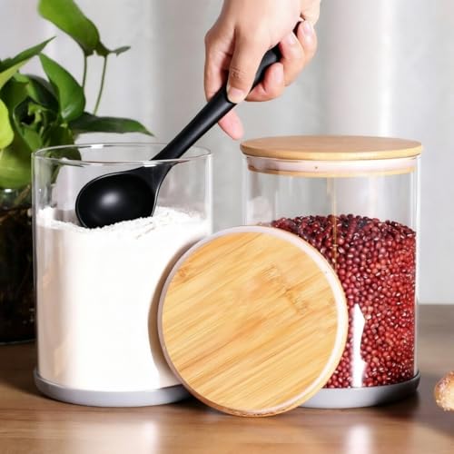 Set of 2 Large Glass Food Storage jar (5.9 IN - 2Pack)