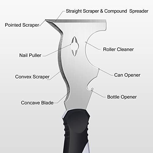2 Pack 3" Bent Paint Scraper & 10 (10 in 1 and 3" Bent Putty Knife)