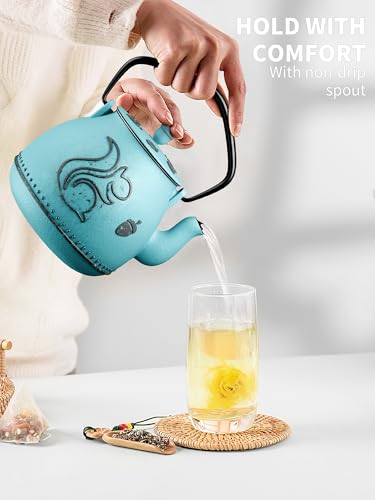 Teapot with Removable Infuser (1 Quarts / Blue Squirrel)