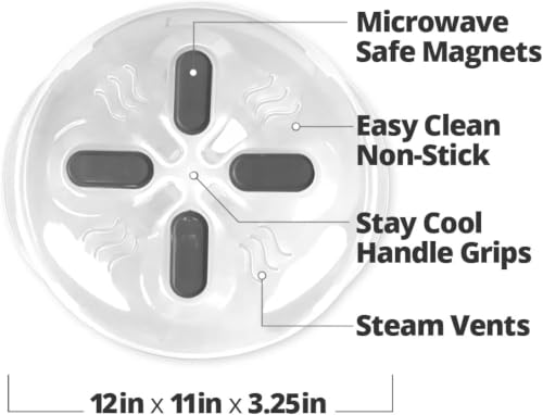 Magnetic Microwave Splatter Cover for Food (Graphite)