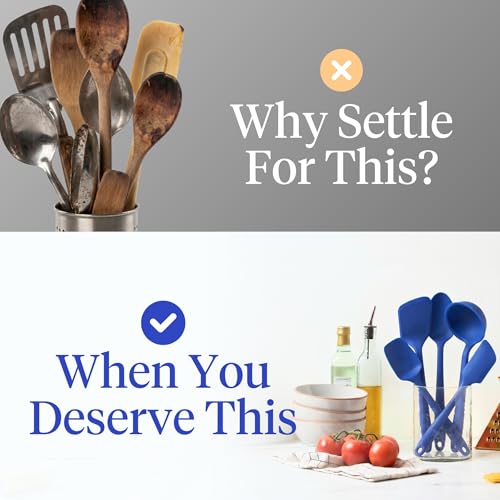 5 Piece Silicone Kitchen Utensils Set (Cream / 5 - Piece Set)