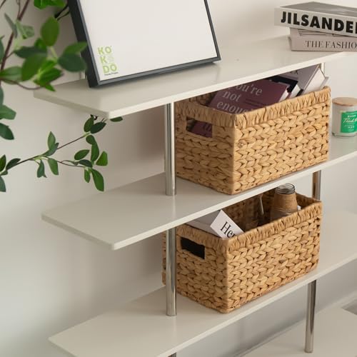 KOKODO Wicker Storage Basket Set of 2 (Natural / Medium Set 2 12.5"Lx7.5"W)