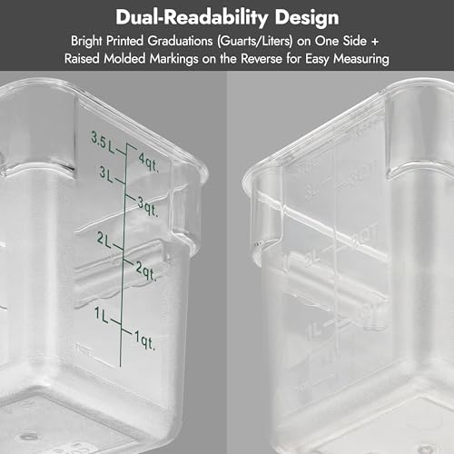 4 Pack Food Storage Containers with Blue Lids (18.0 Qt 4-Pack(Blue Lids))