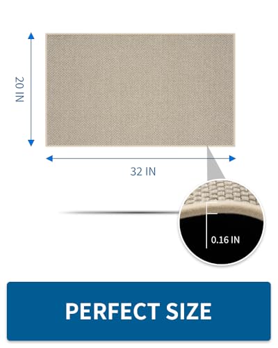 Kitchen Rugs and Mats Non Skid Washable (20"x32" (1 Rug) / Light Beige)