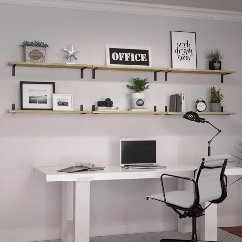 24'' Long Floating Shelves for Wall Decor & Storage (24 Inch / Rustic Brown)