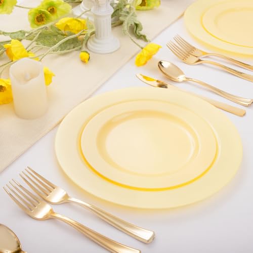 60PCS Yellow Plates (30 Count)