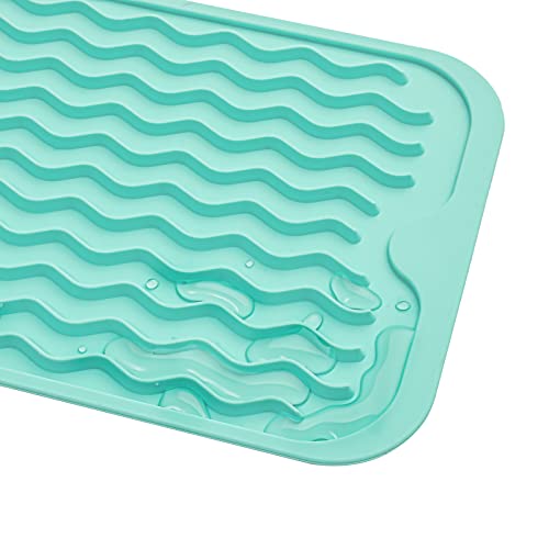 Silicone Dish Drying Mat for Multiple Usage (Mint / 17"L x 6"W)
