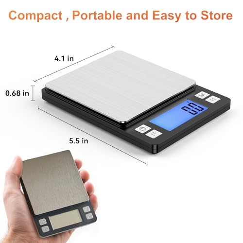 Upgraded Small Food Scale with 0.1 g (0.1g/3kg Black)