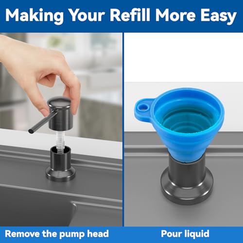 Dish Soap Dispenser (Gray / With Bottle)