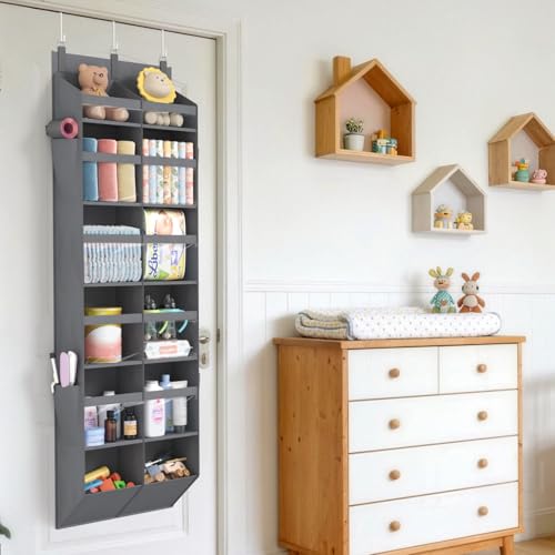 1 Pack Over the Door Organizer 12 Section Hanging Storage Dark Gray (Dark Gray / 12 section)