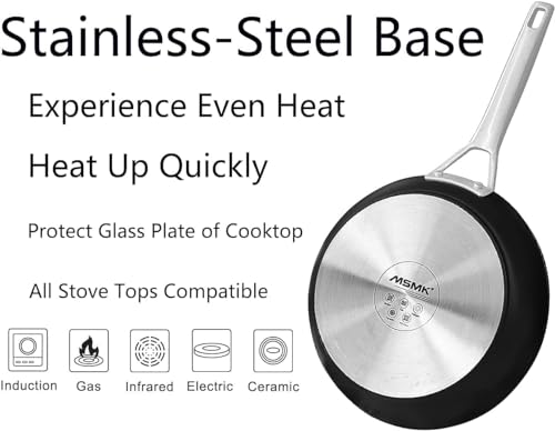 8.5 Inch Small Nonstick Frying pan with Lid (8.5-Inch)